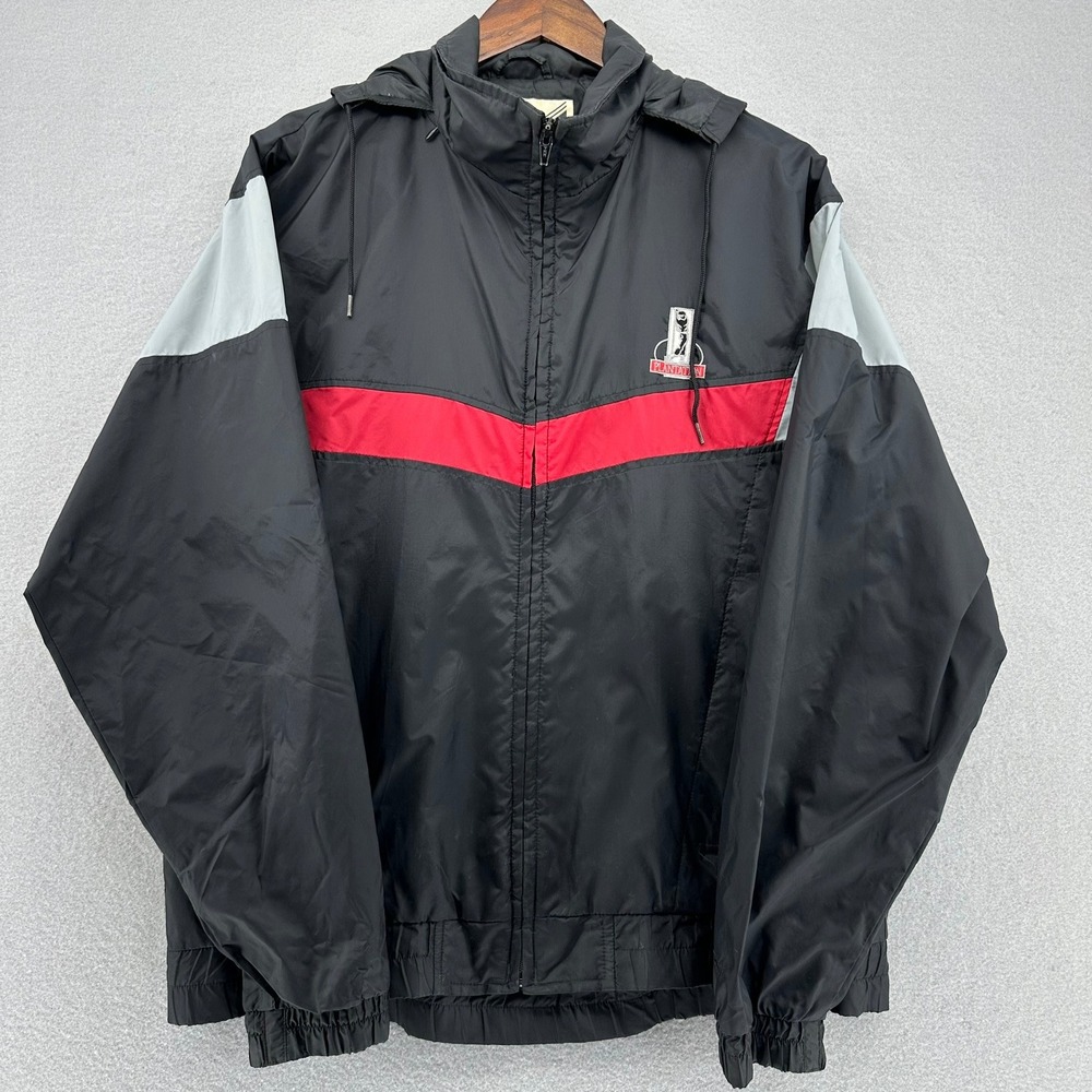 90s Wilson Staff Plantation Golf Windbreaker Jacket Mens L Zip Hood 1990s VTG